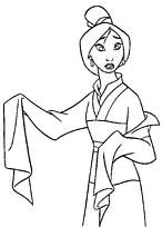 coloriage mulan en tenue de ceremonie